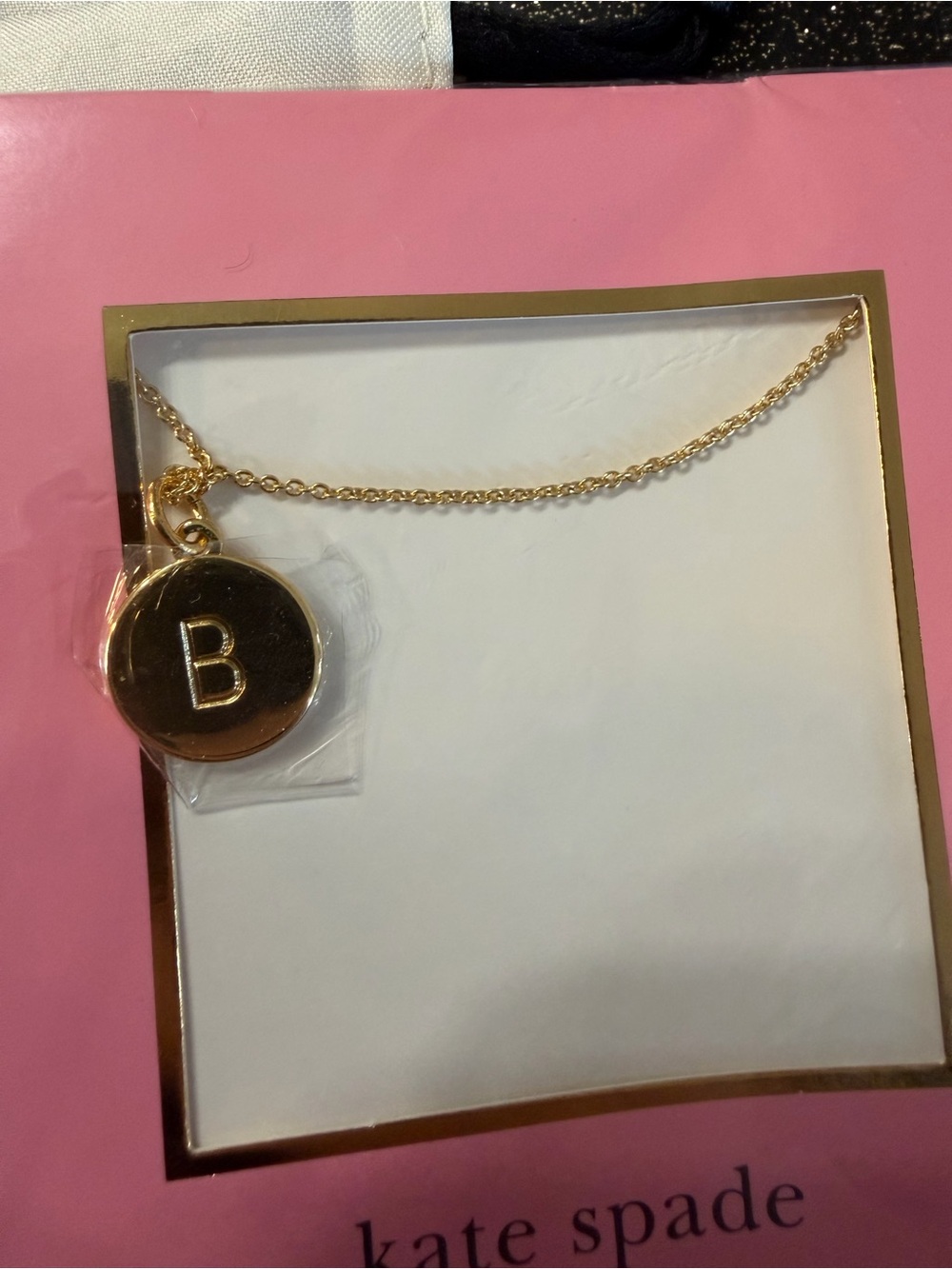 kate spade Gold Initial 'B' Disc Pendant Necklace